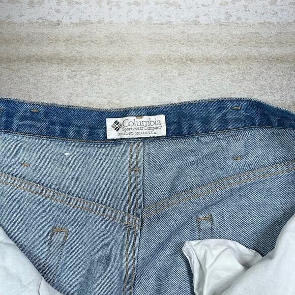 Vintage Columbia Double Knees Jeans Medium Wash Denim Baggy Wide Leg Fit 90s - Picture 5 of 5